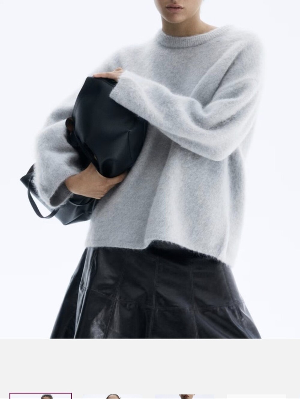 NWT H&M Edition Gray Mohair Wool Blend Oversized Knit Sweater S